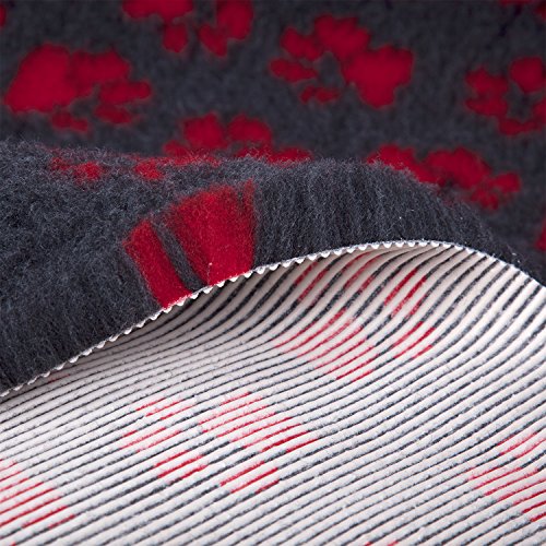 Vet-Bed-Pro-Charcoal-with-Red-Paws-Non-Slip-Rubber-Backing-152-x-1m-60x40in