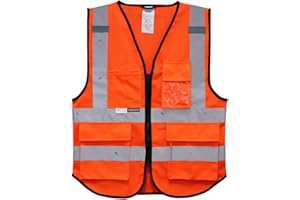 Salzmann Gilet ad alta visibilità riflettente con cerniera | 12 colori e 5 taglie | Realizzato con nastro riflettente 3M