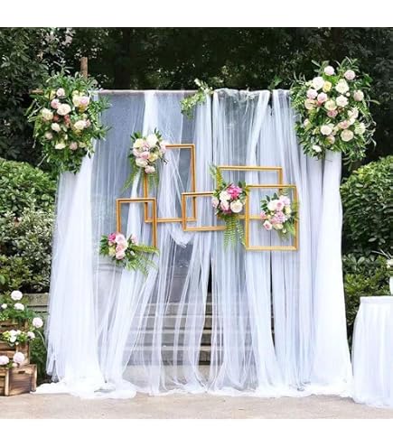 Rideau Décoration Mariage Tulle Arche Mariage 7x1.6m - Rideau Décoration Noir - Pour Cérémonie Et Photographie Accessoire Déco Mariage Noir