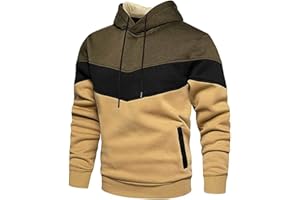 comefohome Hoodie Herren Pullover Langarm Sweatjacke Kapuzenpullover Farbblock Sweatshirt