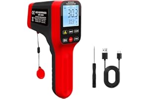 GOYERRNES Termometro Cucina Laser, GR-1600 pulsanti di tocco ad alta temperatura pirometro industriale,DS 30:1, -58~2912℉senza contatto digitale a infrarossi uso per HAVC forno forgia【NON per gli esseri umani】