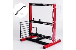 氷面鏡 Kafuty PC Caja de la computadora ATX/M-ATX/ITX Chasis Abierto Overclocking Vertical Bastidor de chasis de Marco de Aluminio Abierto con asa Buena disipación de Calor(Rojo)