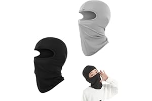 FveVqe 2 Pcs Thin Balaclava Kids, Windproof Ski Mask for Children, Warmer Neck Kids Balaclava Helmet Hat for Cycling(Black and Grey)