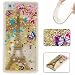 Produktbild KSHOP Schutzhülle Huawei p8 lite Hülle Schale Etui TPU Silikon Transparent Hardcase,3D Kreative Liquid Bling Hülle Case Dynamisch Treibsand Flüssige Fließend Wasser Glitter Glitzer Glanz Sparkle Klar Hart Plastik Tasche Kristall Handytasche Rückseite - Goldener Treibsand Sand Goldene Eiffelturm