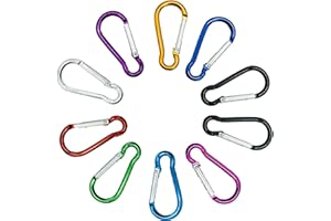EASYKEENECOM 10 Pcs Carabiner Clip, Carabiner 46mm/1.6inch, Multicolor Locking Key Chain Clips for Camping Traveling Hiking Keychains Keyring Outdoor