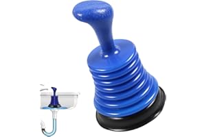 THOLIRE Heavy Duty Sink Plunger – Powerful Drain Unblocker for Toilets, Sinks, Showers – Durable Rubber Cup with Strong Suction – Ergonomic Handle for Easy Use in Bathroom & Kitchen
