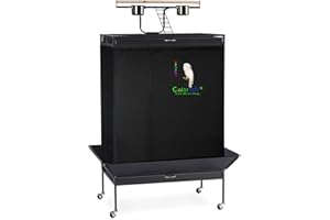 Colorday Good Night Bird Cage Cover for Large Bird Cage with Play Top (Patent Pending),(Extra Large, Black)