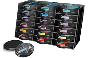 Spectrum Noir Sn-Sto-Ips6 Contenitore Universale per Tamponi di Inchiostro, Impilabile e Personalizzabile, Colore Nero, Confezione da 6, Taglia Unica