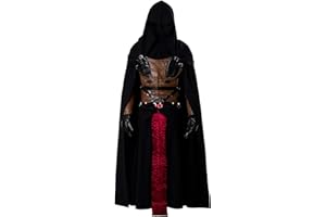 COSPLAYSKY Adult Darth Revan Costume Black Outfit Tunic Hooded Robe Halloween Uniform
