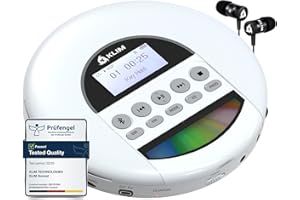 ‎KLIM KLIM Nomad - nowa wersja - przenośny odtwarzacz CD Walkman z długotrwałą baterią - ze słuchawkami - radio FM - kompatybilny odtwarzacz MP3 CD przenośny - karta TF radio FM Bluetooth - idealny do
