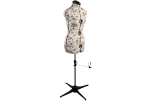 SEWING-ONLINE Maniqui Costura Ajustable Floral Clásica | Pequeño (S) [Talla EUR 38 a 44]