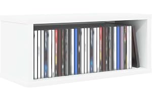 vidaXL CD-lagringsställ Vit 40 x 17 x 17 cm Konstruerat trä