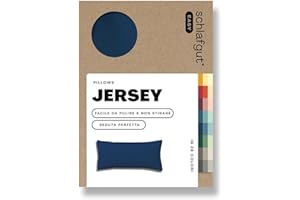 schlafgut Federa Easy Jersey 40x80 cm, in 100% cotone super soft, cerniera nascosta, ultra morbida e traspirante, certificazione Oeko-Tex, Blue Deep