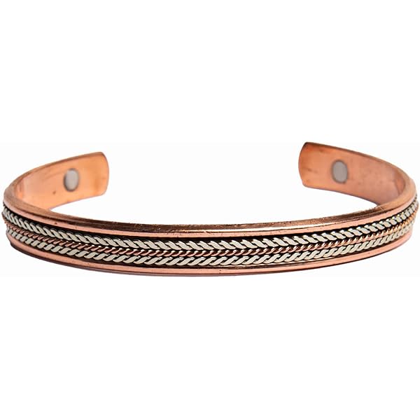 YINOX Bracciale Donna In Rame Puro Con 12 Magneti – Stile Vintage Con Pietre Turchesi - 2