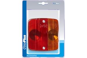 PROPLUS PRO PLUS 343603S Feu arrière 4 Fonctions Inclus Ampoules, 98x104 mm Rouge/Noir