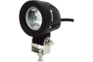 Safego 10W Motorcycle Spotlights Round LED Pod Lights, 12V Motorbike Headlight LED Spot Driving Work Light Front Fog Light Lamp Additional Lights Flood Beam 12V 24V for 4x4 Tractor ATV Offroad Truck