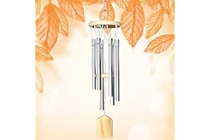 QMAHA Carillon a Vent Exterieur, Carillon à Vent de Jardin 6 Tubes en Aluminium Carillons Décoratifs D'extérieur, Carillon Exterieur Jardin Pleasant Melody Extérieur Jardin Balcon Décoration