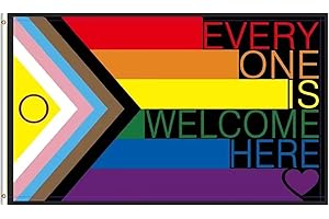 NUIGUBF Suitable for Intersex Inclusive Progress Pride Flag 3FTX5FT 2023 Redesign to Better Represent Intersex People LGBT Rainbow Flags