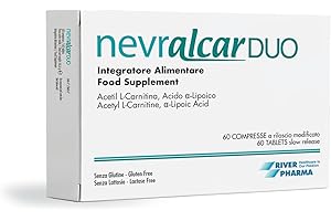 RIVER PHARMA SRL River Pharma® Nevralcar Duo 60 compresse - Integratore alimentare con Acetil L-Carnitina, Acido α-Lipoico