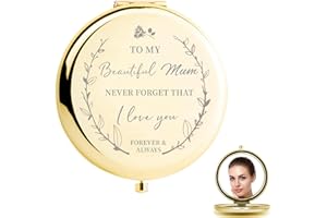 AWKEEGEED Mum Birthday for Mum-I Love You Mum Compact Mirror-Mothers Day Mum Gifts from Daughter or Son-Best Presents for Mum (Gold)