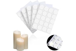COZEVDNT Pack of 280 Candle Wick Stickers, Wick Stickers, Candle Wick Stickers, Diameter 2 cm, Firm in Hot Wax Adhesive, Heat Resistant Double-Sided Stickers, for Candle Making, Crafts