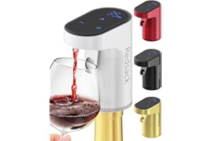 REDSACK Dispensador eléctrico de vino con accesorios de licor Soju y whisky, bomba de vino de alta relevancia para verter y airear perfectos, dispensador de vino fácil de usar para bar en casa (Blanco)