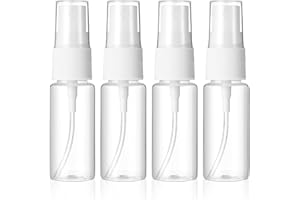 Giantree 4 butelki z rozpylaczem, przezroczyste, 20 ml, małe butelki z rozpylaczem, do napełniania, z tworzywa sztucznego, puste butelki z rozpylaczem, do podróży, kosmetyków, czyszczenia, pielęgnacji
