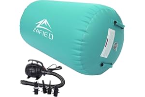 LUBAKED Air Roller Gymnastics Barrel Inflatable Air Roller Barrel with Pump, Tumbling Mat Gym Tumble Track Backhandspring Trainer for Exercise Training Yoga Backflip