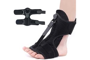 LIUQOBN Plantar Fasciitis Night Splints,Foot Splints for Plantar Fasciitis For Foot Drop High Arches Flat Feet Achilles Tendonitis(Black)