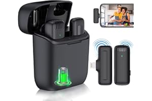 MINIBEAR Wireless Lavalier Microphone for iPhone iPad with Charging Case Mini Lapel Mic for Video Recording Plug & Play YouTube Facebook TikTok Live Stream Vlog NO APP Bluetooth Needed