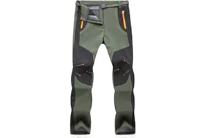 YiLianDa Pantaloni Funzionali Softshell Invernali da Uomo Slim Fit Impermeabili e Traspiranti per Trekking e Sport all'aperto