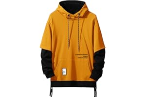 Moshtashio Bluza z kapturem dla mężczyzn, patchwork, bluza z kapturem w kontrastowym kolorze, długi rękaw, basic, bluza z kapturem