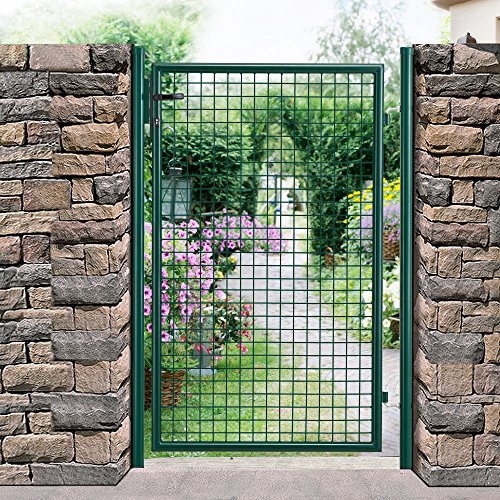 [pro.tec] Gartentor verzinkt (200x106cm) grün – inklusive Schloss und 3 Schlüsseln – Gartenpforte - 7