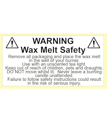Warning! Wax Melt Safety - Professionally Printed Packing Stickers/Labels (Sample Pack 120 Labels On Sheet