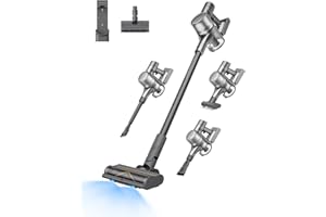 ‎DREAME dreame R20 Kabelloser Staubsauger, 22,000PA / 190AW Starke Saugkraft, 90min Lange Laufzeit, Schmutzerkennung, LED-Bildschirm, blaues LED-Licht, kein verwickeln, optimal für Tierhaare, Teppiche