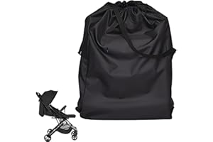PonFxp Stroller Bag for Airplane, Foldable Pram Bag for Airplane, 3Pcs Durable Stroller Travel Bag, 52 * 50Cm Portable Stroller Bag,Suitable for Use When Traveling Or Going Out (Black)