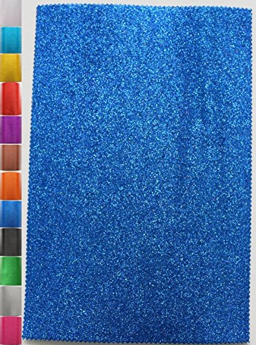 StoffBook 2MM MOOSGUMMI-PLATTE GLITZER BASTELSTOFF 20X29,5CM STOFF STOFFE, D311 (royalblau)