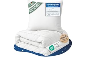 ‎LALENI Laleni Baby Bettdecke und Kissen Set – Bettdecke 135x200 cm + Flachkissen 80x80 cm – Oeko-TEX Zertifiziert – Bettausstattung für Baby- & Kleinkinderzimmer – Weiß