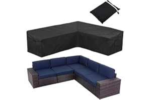 BOSKING Patio Furniture Sectional Couch Cover Waterproof 420D Oxford L Shaped Garden Rattan Corner Sofa Furniture Protector Covers for Outdoor Indoor Veranda
