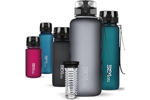 720°DGREE Gourde, Bouteille d’Eau “uberBottle“ +Tamis-Fruits – 350ml, 500ml, 650ml, 1l, 1,5l, 2l - Sans BPA, Étanche, Anti-Fuite, Réutilisable, Légère - Idéal pour École, Sport, Fitness, Gym, Travail