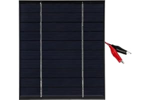 GTIWUNG 12V 2W 136X110mm Solarpanel Solarmodul Solarzelle Photovoltaik mit Krokodilklemmen, Mikro-Mini-Solar-Panel-Zellen Sonnenkollektor für Sonnenenergie, Heimwerken, DIY, Wissenschaft Projekte