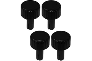 Aerzetix 4 Potentiometer Knöpfe für geriffelten Achse 6mm Ø22x12mm. Farbe: schwarz