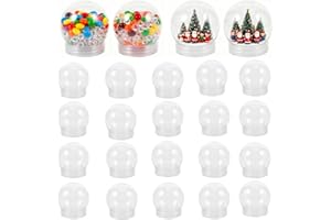 ‎CIIEEO Ciieeo 24 Stück Kunststoff-Schneekugeln Klare Befüllbare Schneekugeln Mit Schraubverschlüssen Zum Selbermachen Basteln Zuhause Weihnachten Winter Dekoration 300 Ml