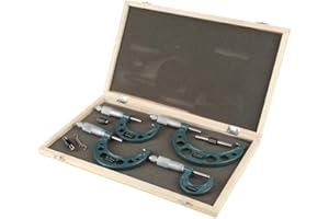 GOTOTOP 4 piezas micrómetro para exteriores, 0 – 25 mm, 25 – 50 mm, 50 – 75 mm, 75 – 100 mm