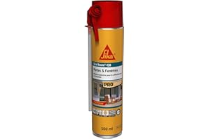 SIKA Boom 138 Portes & Fenêtres, Mousse expansive Spécial Menuiseries et Sous-Toiture : Expansion Compensée 18L, réutilisable, usage tête en bas, isolation et calfeutrage, multi-supports 500ml, Blanc