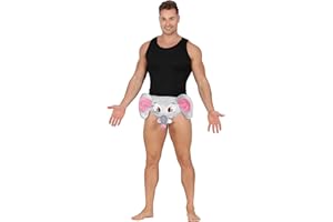FIESTAS GUIRCA | Slip Elefante - Divertido Calzoncillo para Despedida de Soltero y Fiestas - Accesorio de Disfraz para Bachelor Party y Celebraciones - Hombre Adulto- Gris