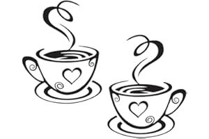 LUWU-STORE Cafe Tea Wall Stickers | Coffee Cups Stickers | Coffee Tea Wall Art Vinyl Decal for Kitchen, Restaurant, Pub | Decorate Your Walls with Stylish Café Theme Art