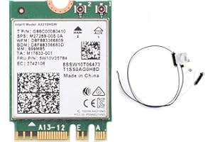 TEDAY 3000 Mbps WiFi 6E Intel AX210NGW Bluetooth 5.3 M.2 2230 Key E Carte WiFi 6 2.4G / 5Ghz / 6Ghz avec antennes IPEX4 Adaptateur WiFi sans Fil 802.11ac / AX Prise en Charge de Windows 10/11 64bit Linux