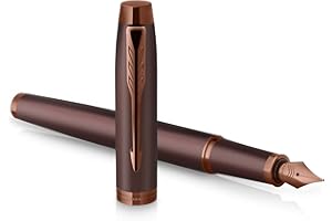 Parker IM Monochrome Fountain Pen | Burgundy Finish and Trims | Medium Point | Blue Ink | Gift Box