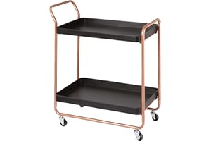 Marchio Amazon - Movian Carrello portavivande da bar grande, Nero e Oro Rosa